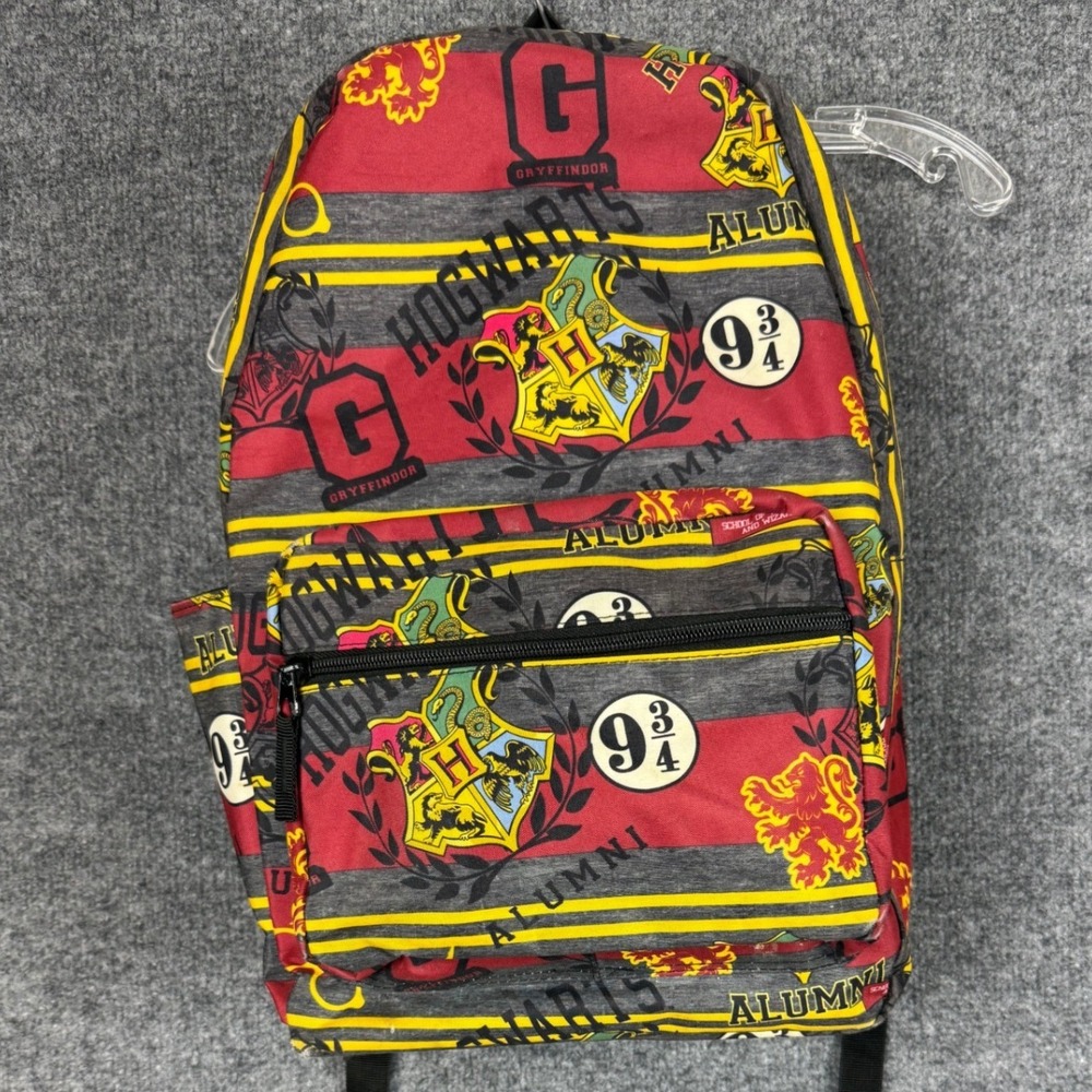 Harry Potter Hogwarts Alumni Gryffindor Platform Backpack Red Grey 18"